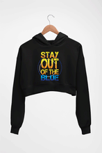 Load image into Gallery viewer, PUBG Stay Out Of The Blue Crop HOODIE FOR WOMEN-Black-Ektarfa.online
