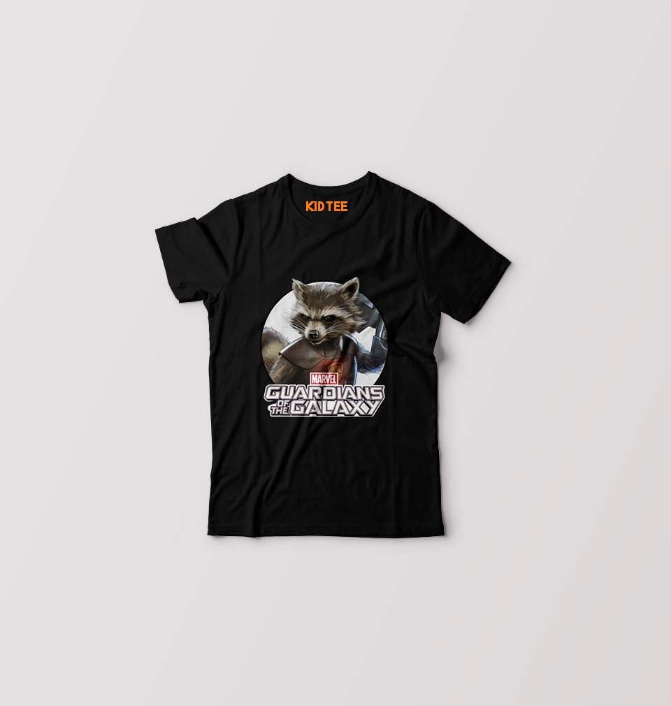 Rocket Raccoon Kids T-Shirt for Boy/Girl-Black-Ektarfa.online