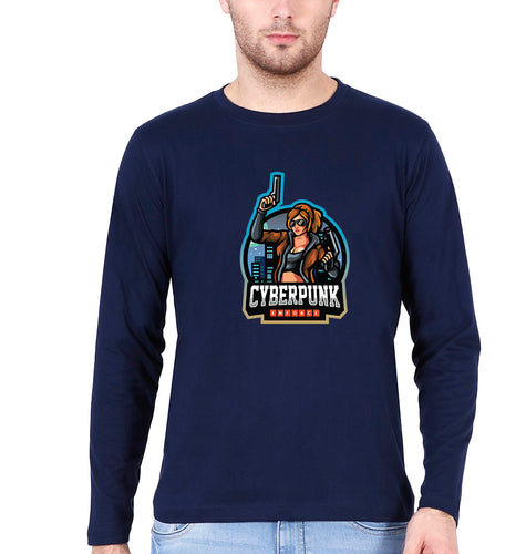 Cyberpunk Full Sleeves T-Shirt for Men-Navy Blue-Ektarfa.online