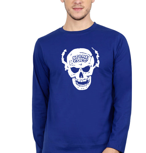 Stone Cold Steve Austin (WWE) Full Sleeves T-Shirt for Men-Royal Blue-Ektarfa.online
