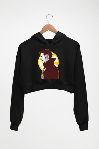 Doctor Strange Superhero Crop HOODIE FOR WOMEN-Black-Ektarfa.online