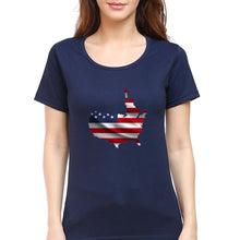 Load image into Gallery viewer, USA America T-Shirt for Women-Navy Blue-Ektarfa.online
