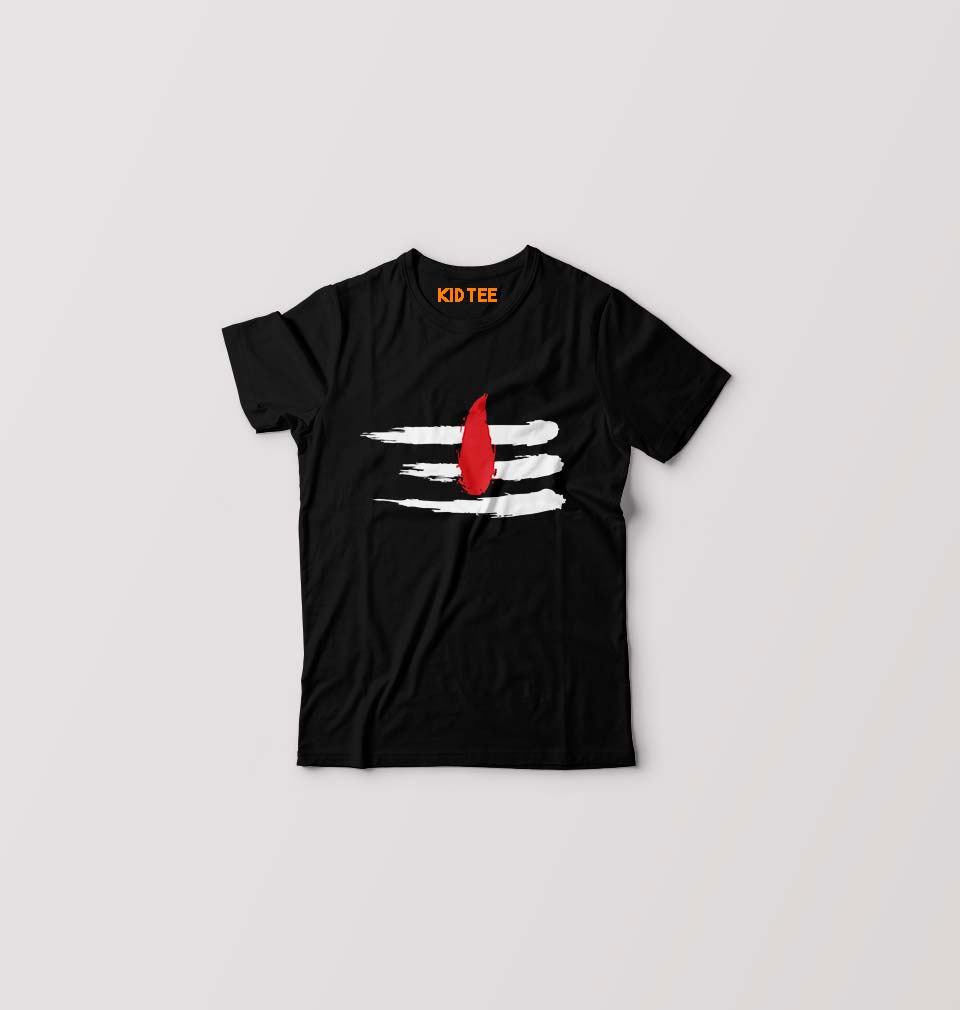 Shiva Tilak Kids T-Shirt for Boy/Girl-Black-Ektarfa.online