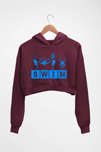 Load image into Gallery viewer, Swim Crop HOODIE FOR WOMEN-Maroon-Ektarfa.online
