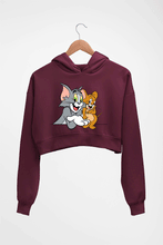 Load image into Gallery viewer, Tom and Jerry Crop HOODIE FOR WOMEN-Maroon-Ektarfa.online

