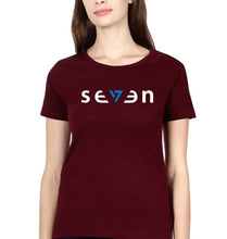 Load image into Gallery viewer, Seven MS Dhoni T-Shirt for Women-Maroon-Ektarfa.online
