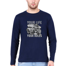 Load image into Gallery viewer, Skull Full Sleeves T-Shirt for Men-Navy Blue-Ektarfa.online
