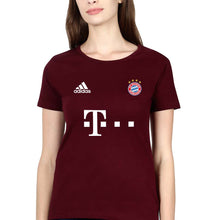 Load image into Gallery viewer, FC Bayern Munich 2021-22 T-Shirt for Women-Maroon-Ektarfa.online
