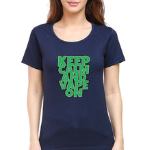 Load image into Gallery viewer, keep calm and vape on T-Shirt for Women-Navy Blue-Ektarfa.online
