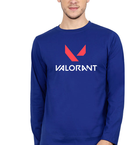 Valorant Full Sleeves T-Shirt for Men-Royal Blue-Ektarfa.online