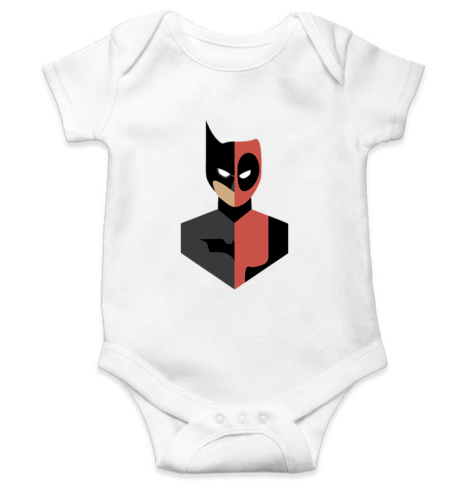 Deadpool & Batman Kids Romper For Baby Boy/Girl-0-5 Months(18 Inches)-White-Ektarfa.online