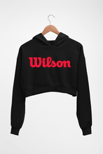 Load image into Gallery viewer, Wilson Crop HOODIE FOR WOMEN-Black-Ektarfa.online
