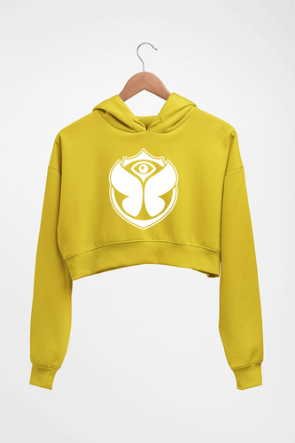 Tomorrowland Crop HOODIE FOR WOMEN-Mustard Yellow-Ektarfa.online