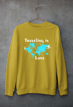 Load image into Gallery viewer, Traveling is Love Unisex Sweatshirt for Men/Women-Mustard yellow-Ektarfa.online
