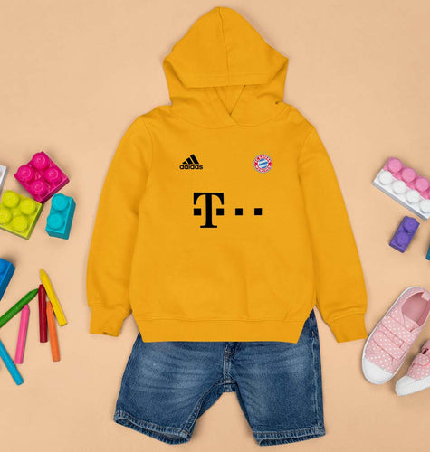 FC Bayern Munich 2021-22 Kids Hoodie for Boy/Girl-Mustard Yellow-Ektarfa.online