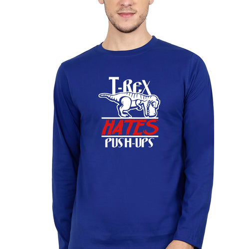T-Rex Gym Funny Full Sleeves T-Shirt for Men-Royal Blue-Ektarfa.online