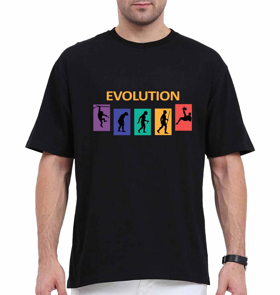 Evolution Football Oversized T-Shirt for Men-Black-Ektarfa.online