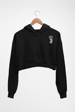 Load image into Gallery viewer, Juventus Logo Crop HOODIE FOR WOMEN-Black-Ektarfa.online

