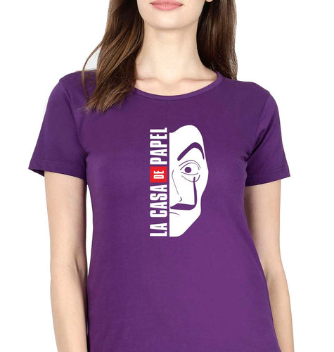 Money Heist T-Shirt for Women-Purple-Ektarfa.online