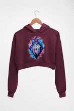 Load image into Gallery viewer, Wolf Crop HOODIE FOR WOMEN-Maroon-Ektarfa.online
