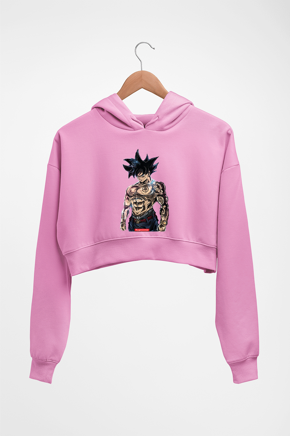 Goku Crop HOODIE FOR WOMEN-Light Baby Pink-Ektarfa.online