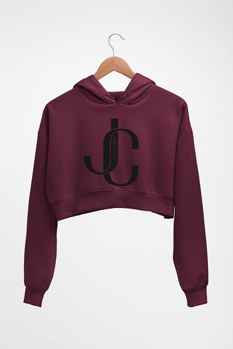 Jimmy Choo Crop HOODIE FOR WOMEN-Maroon-Ektarfa.online