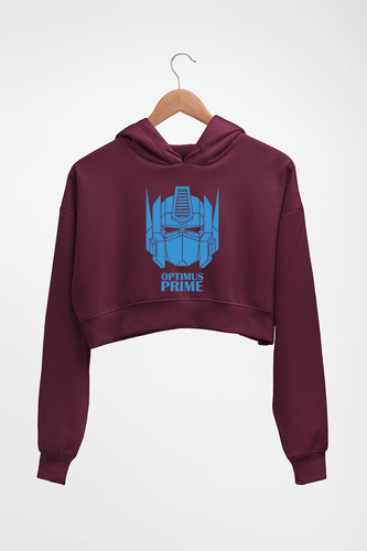 Optimus Prime Crop HOODIE FOR WOMEN-Maroon-Ektarfa.online