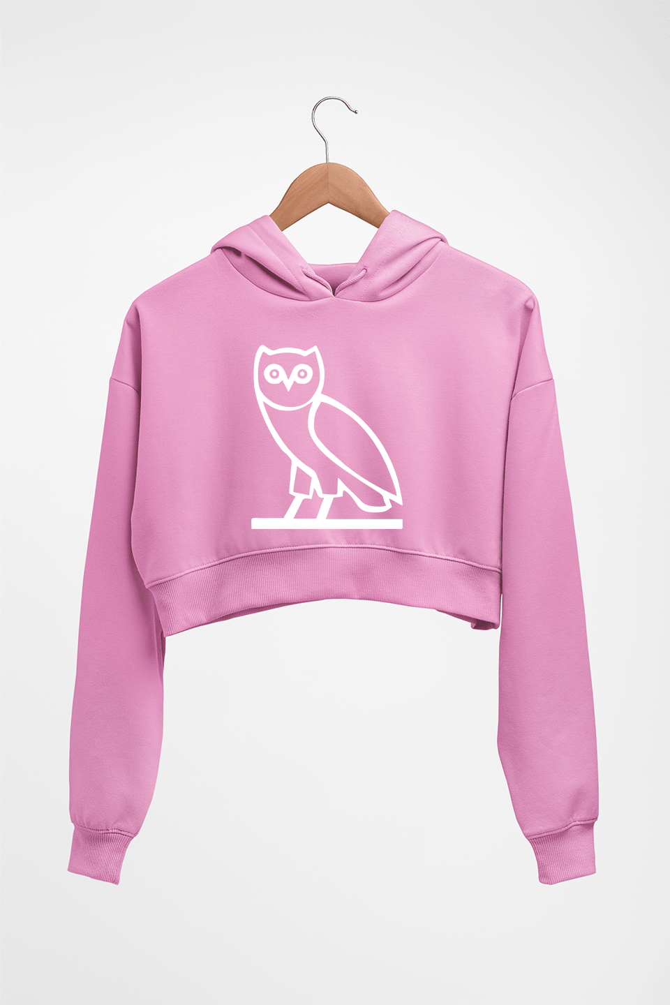 OVO Crop HOODIE FOR WOMEN-Light Baby Pink-Ektarfa.online