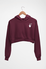 Load image into Gallery viewer, off white Crop HOODIE FOR WOMEN-Maroon-Ektarfa.online
