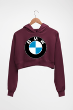 Load image into Gallery viewer, BMW Crop HOODIE FOR WOMEN-Maroon-Ektarfa.online
