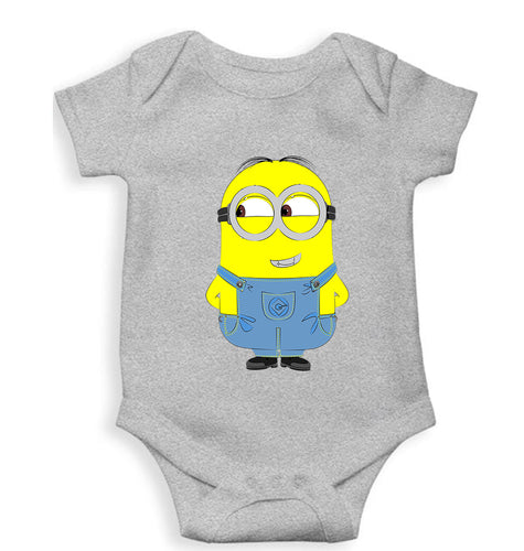 Minion Kids Romper For Baby Boy/Girl-0-5 Months(18 Inches)-Grey-Ektarfa.online