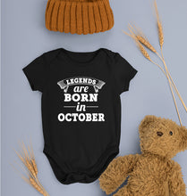 Load image into Gallery viewer, Legends are Born in October Kids Romper For Baby Boy/Girl-0-5 Months(18 Inches)-Black-Ektarfa.online
