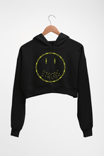 Load image into Gallery viewer, Strong Emoji Crop HOODIE FOR WOMEN-Black-Ektarfa.online
