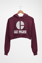 Load image into Gallery viewer, Cat Power Crop HOODIE FOR WOMEN-Maroon-Ektarfa.online
