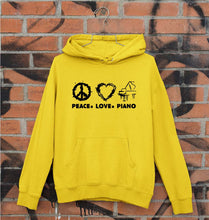 Load image into Gallery viewer, Peace Love Piano Unisex Hoodie for Men/Women-Mustard Yellow-Ektarfa.online
