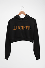 Load image into Gallery viewer, Lucifer Crop HOODIE FOR WOMEN-Black-Ektarfa.online

