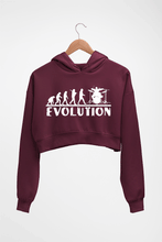 Load image into Gallery viewer, Drummer Evolution Crop HOODIE FOR WOMEN-Maroon-Ektarfa.online
