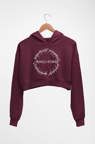 The Rings of Power Crop HOODIE FOR WOMEN-Maroon-Ektarfa.online
