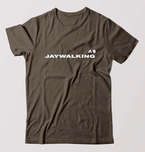 Load image into Gallery viewer, Jaywalking T-Shirt for Men-S(38 Inches)-Olive Green-Ektarfa.online
