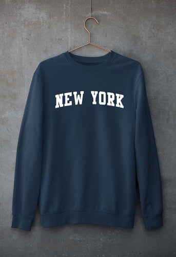 New York Unisex Sweatshirt for Men/Women-Navy Blue-Ektarfa.online