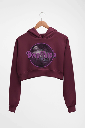Deep Purple Crop HOODIE FOR WOMEN-Maroon-Ektarfa.online