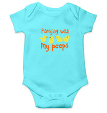 Load image into Gallery viewer, Partying With My Peeps Kids Romper For Baby Boy/Girl-0-5 Months(18 Inches)-Sky Blue-Ektarfa.online
