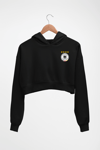 Germany Football Crop HOODIE FOR WOMEN-Black-Ektarfa.online