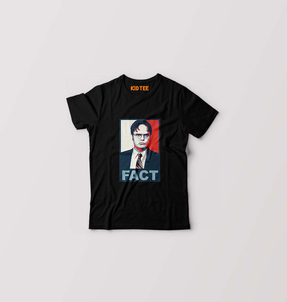 Dwight Schrute Fact T-Shirt for Boy/Girl-Black-Ektarfa.online