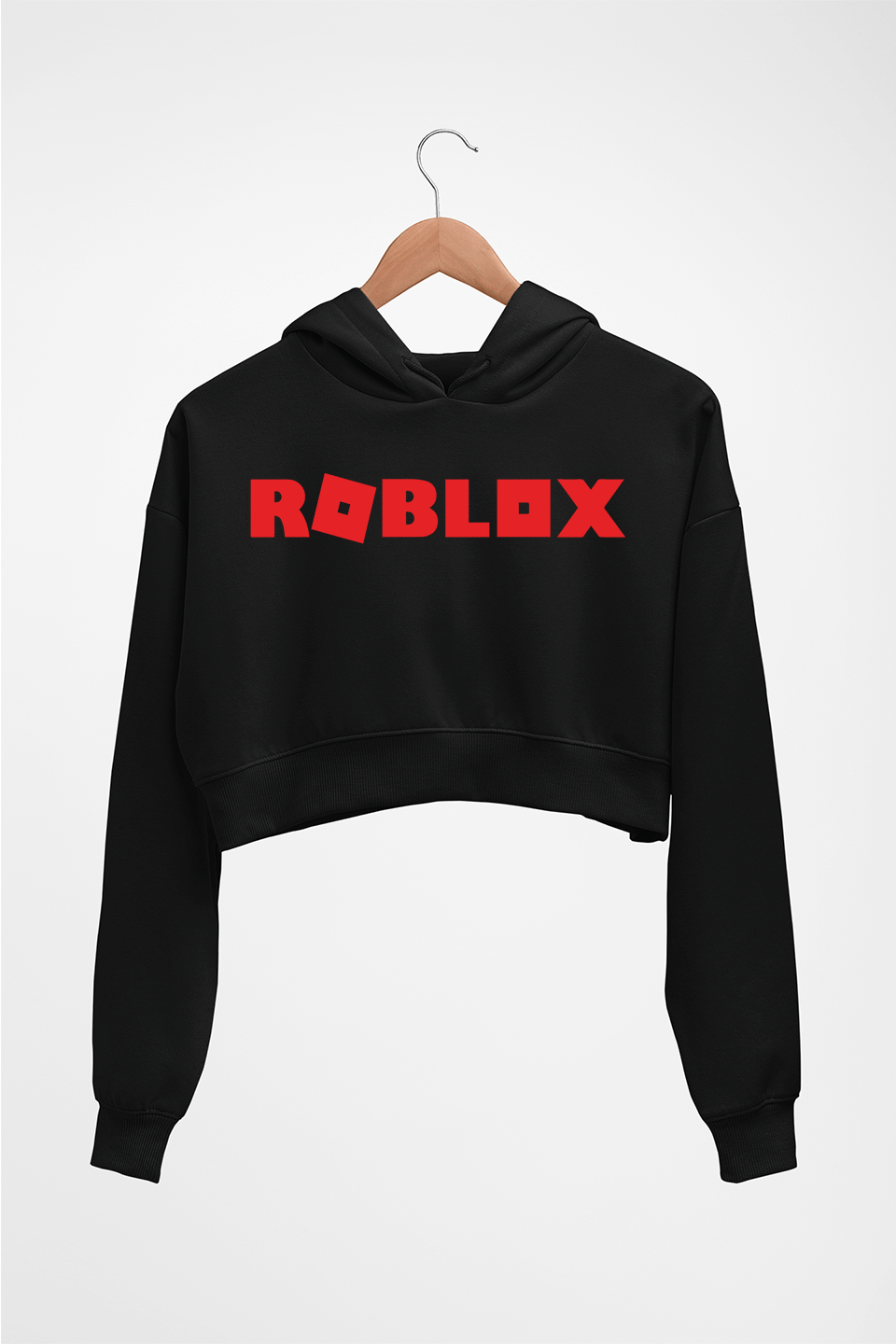 Roblox Crop HOODIE FOR WOMEN-Black-Ektarfa.online