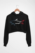 Load image into Gallery viewer, Paul &amp; Shark Crop HOODIE FOR WOMEN-Black-Ektarfa.online
