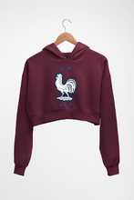 Load image into Gallery viewer, France Football Crop HOODIE FOR WOMEN-Maroon-Ektarfa.online

