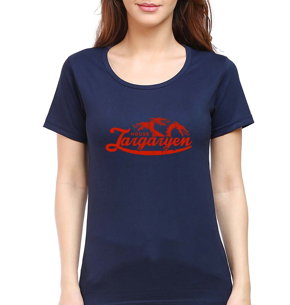 House Targaryen (GOT) T-Shirt for Women-Navy Blue-Ektarfa.online