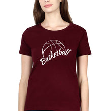 Load image into Gallery viewer, NBA Basketball T-Shirt for Women-Maroon-Ektarfa.online
