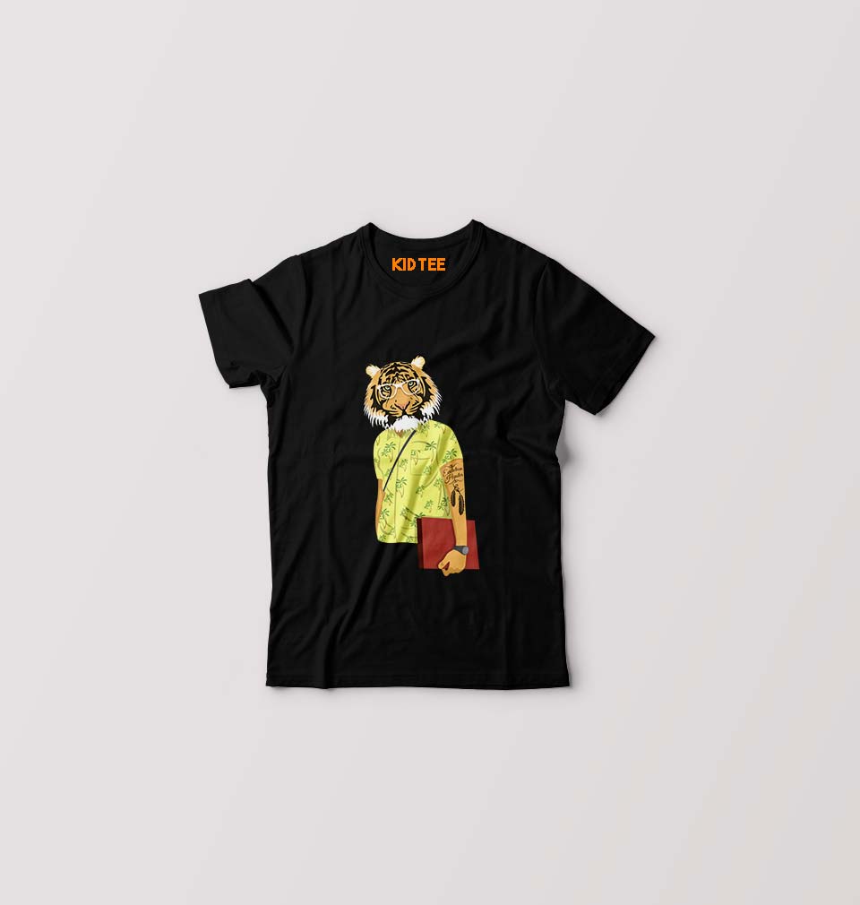 TIGER Kids T-Shirt for Boy/Girl-Black-Ektarfa.online